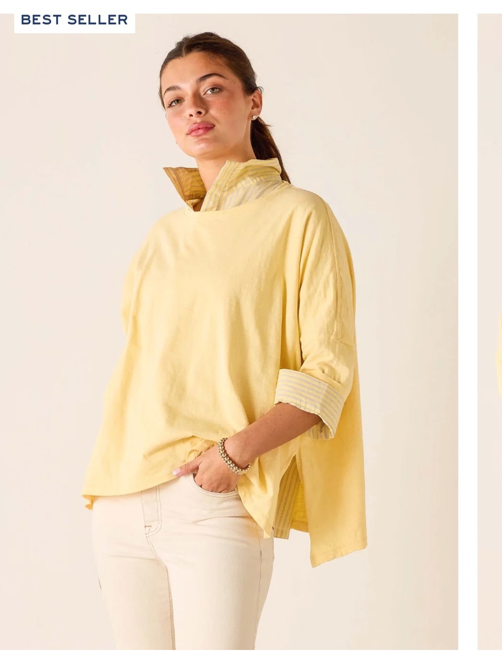 Mersea Catalina Relaxed Tee Baggy Side Slits in Lavender See All Photos